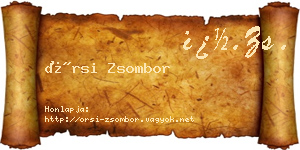 Örsi Zsombor névjegykártya