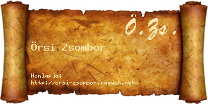 Örsi Zsombor névjegykártya